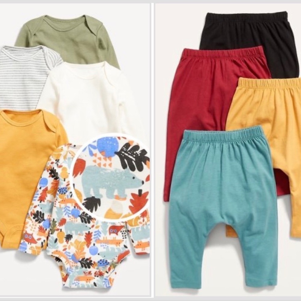 Bundle of Long-sleeve bodysuits and pants
